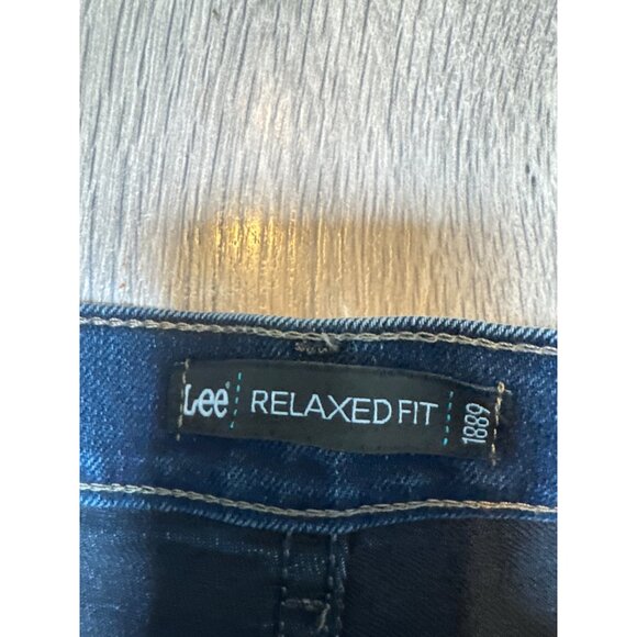 Lee Relaxed Fit Jeans 4 Long Womens Dark Wash Denim Straight Leg Stretchy Comfor - Picture 3 of 10